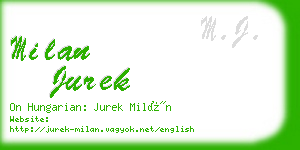 milan jurek business card